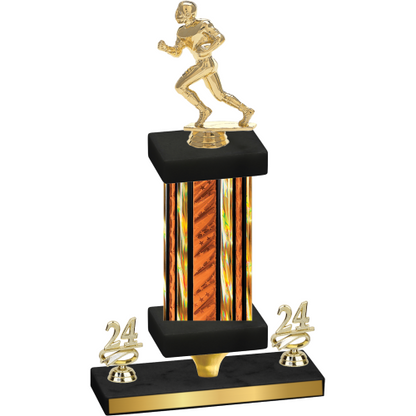 Premium Single Orange Glacier Year Football Trophy