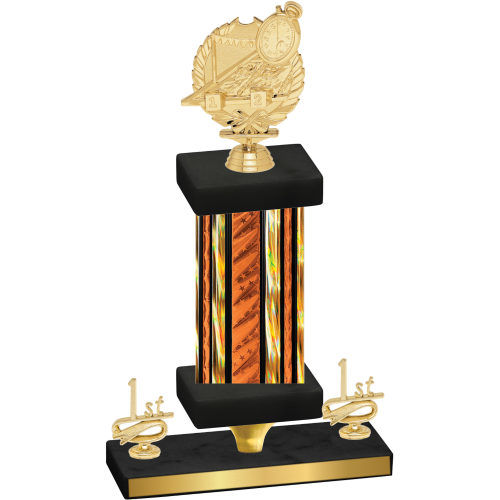 Premium Single Orange Glacier First Place Swimming Trophy