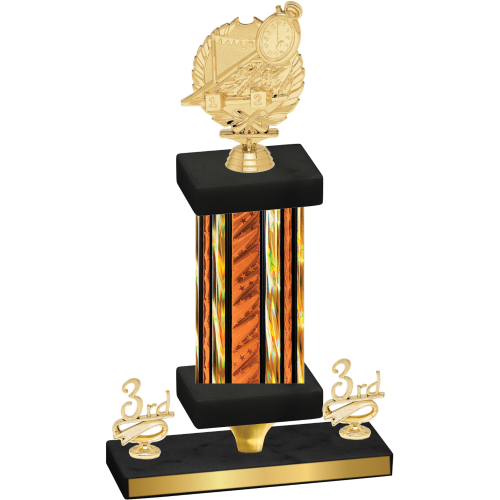 Premium Single Orange Glacier Third Place Swimming Trophy