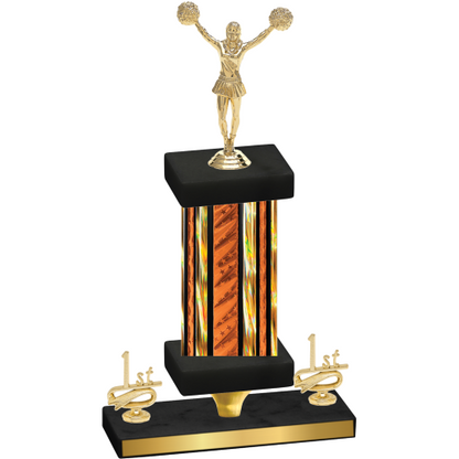 Premium Single Orange Glacier First Place Cheerleading Trophy