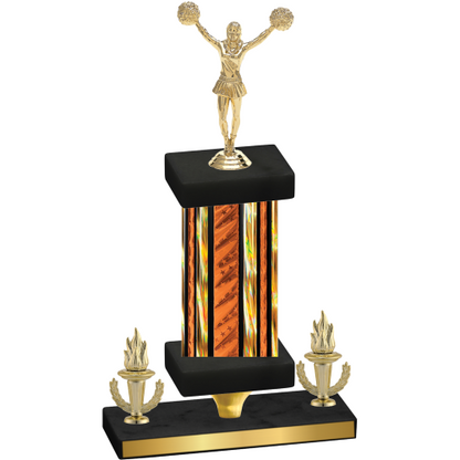 Premium Single Orange Glacier Victory Cheerleading Trophy