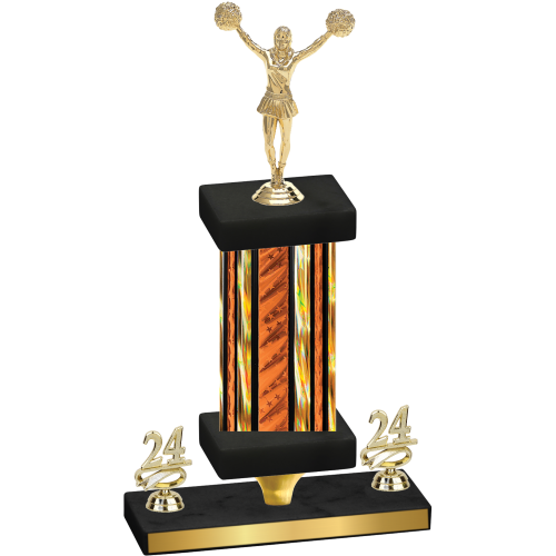 Premium Single Orange Glacier Year Cheerleading Trophy