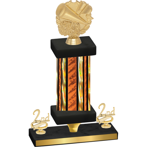 Premium Single Orange Glacier Second Place Cheerleading Trophy