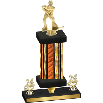 Premium Single Orange Glacier Year Hockey Trophy