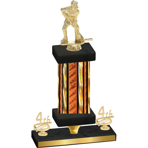Premium Single Orange Glacier Fourth Place Hockey Trophy