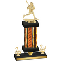 Premium Single Orange Glacier Second Place Lacrosse Trophy