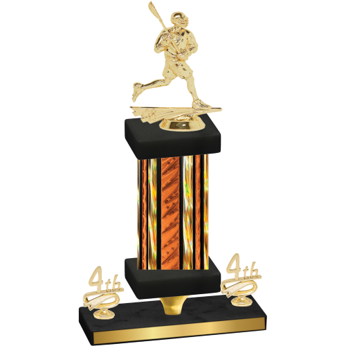 Premium Single Orange Glacier Fourth Place Lacrosse Trophy