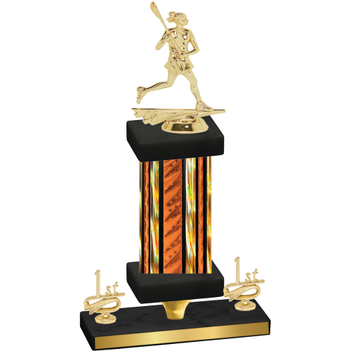 Premium Single Orange Glacier First Place Lacrosse Trophy