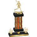 Premium Single Orange Glacier Fourth Place Lacrosse Trophy
