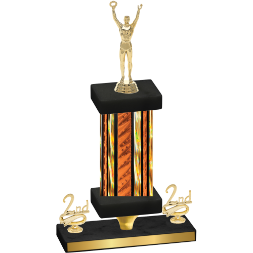 Premium Single Orange Glacier Second Place Victory Trophy