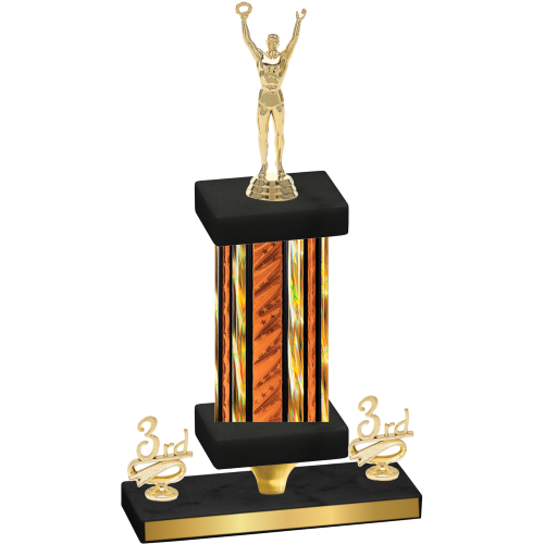 Premium Single Orange Glacier Third Place Victory Trophy