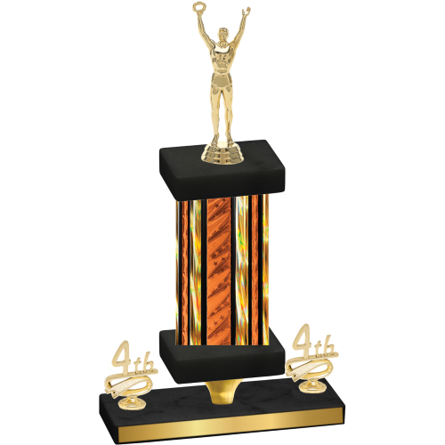 Premium Single Orange Glacier Fourth Place Victory Trophy