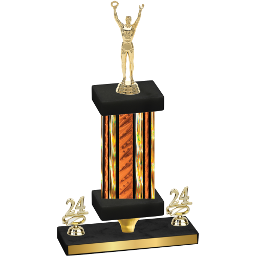 Premium Single Orange Glacier Year Victory Trophy