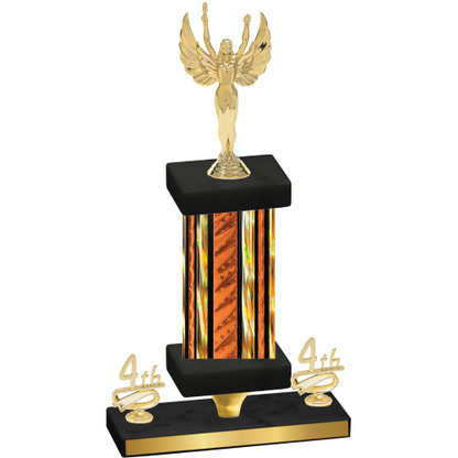 Premium Single Orange Glacier Fourth Place Victory Trophy
