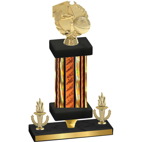 Premium Single Orange Glacier Victory Basketball Trophy