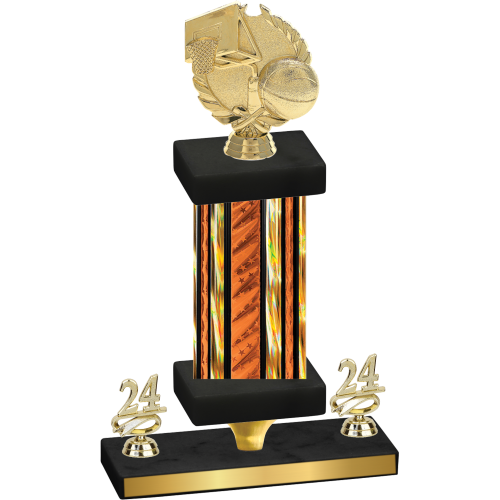 Premium Single Orange Glacier Year Basketball Trophy