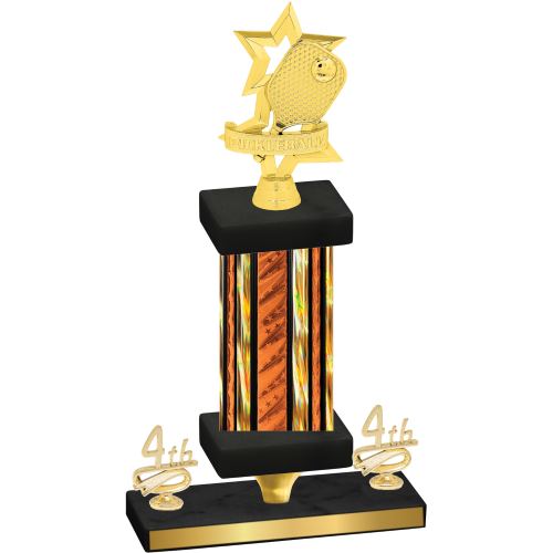 Premium Single Orange Glacier Fourth Place Pickleball Trophy