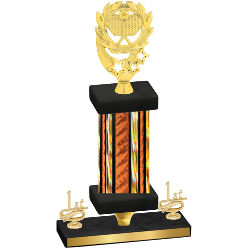 Premium Single Orange Glacier First Place Pickleball Trophy