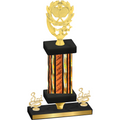 Premium Single Orange Glacier Third Place Pickleball Trophy