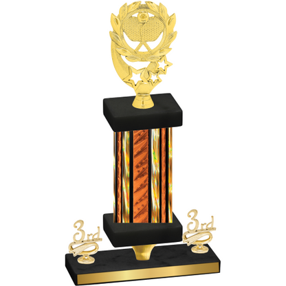 Premium Single Orange Glacier Third Place Pickleball Trophy