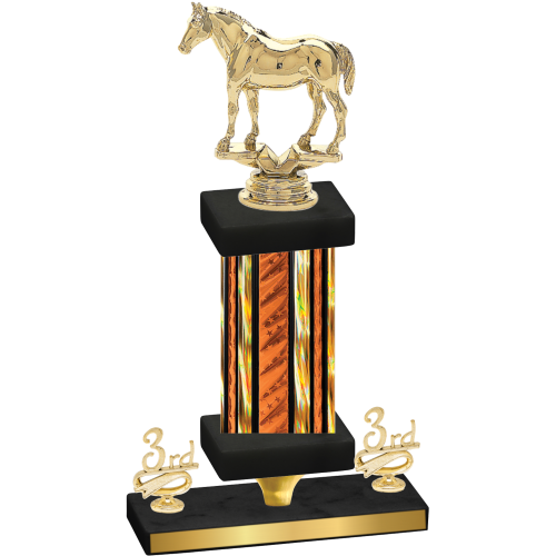 Premium Single Orange Glacier Third Place Horses Trophy