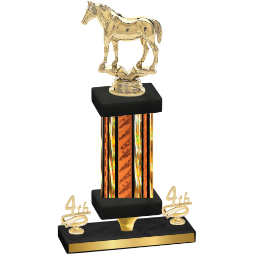 Premium Single Orange Glacier Fourth Place Horses Trophy
