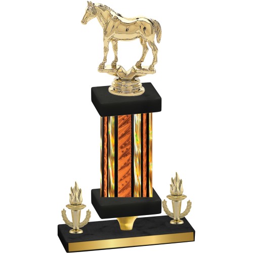 Premium Single Orange Glacier Victory Horses Trophy