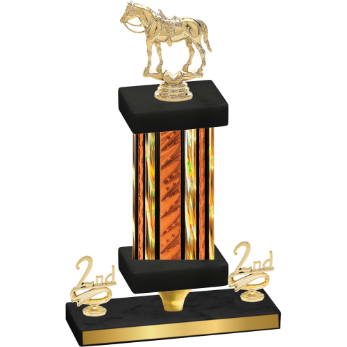Premium Single Orange Glacier Second Place Horses Trophy