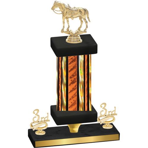 Premium Single Orange Glacier Third Place Horses Trophy