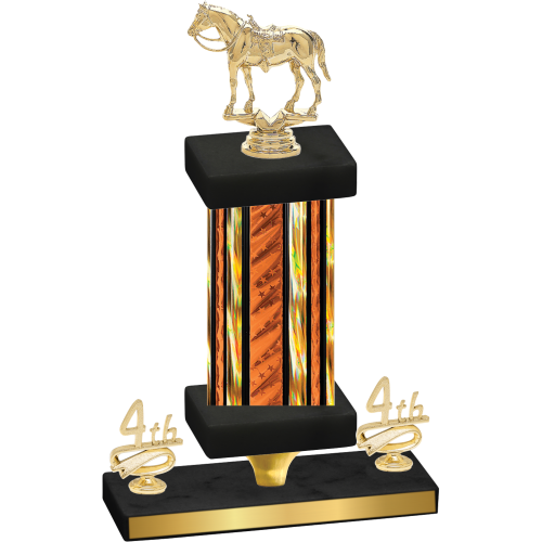 Premium Single Orange Glacier Fourth Place Horses Trophy