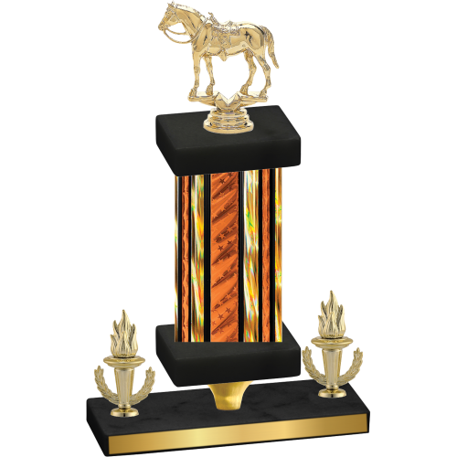 Premium Single Orange Glacier Victory Horses Trophy