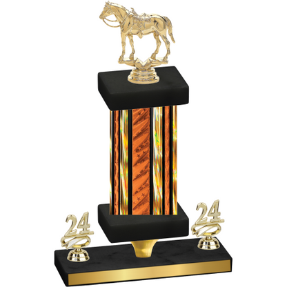 Premium Single Orange Glacier Year Horses Trophy