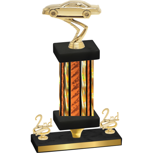 Premium Single Orange Glacier Second Place Cars Trophy