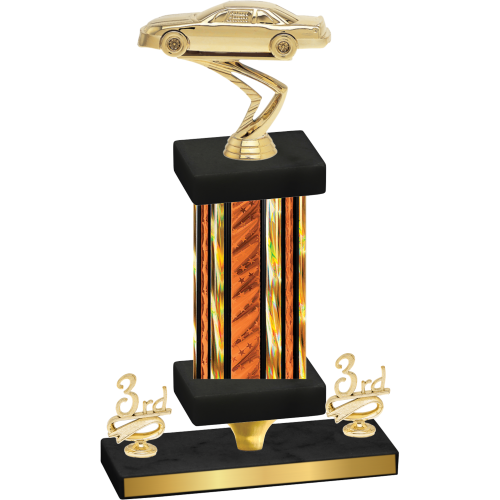 Premium Single Orange Glacier Third Place Cars Trophy