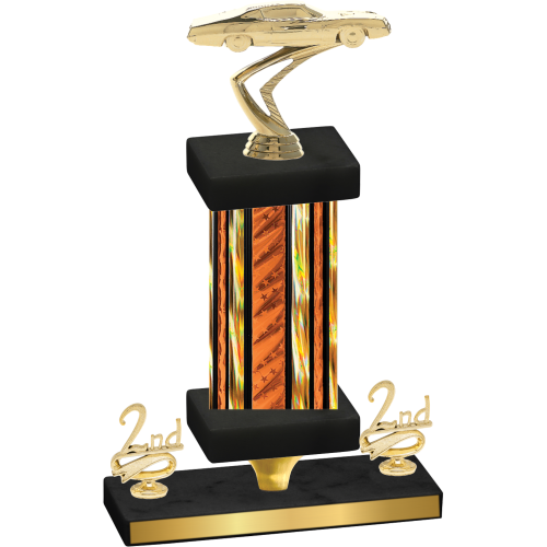 Premium Single Orange Glacier Second Place Cars Trophy