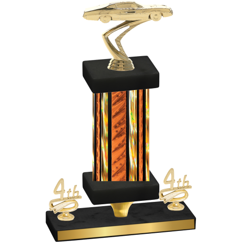 Premium Single Orange Glacier Fourth Place Cars Trophy