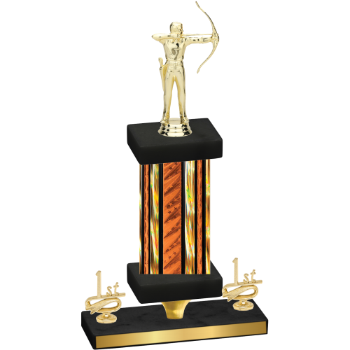 Premium Single Orange Glacier First Place Archery Trophy