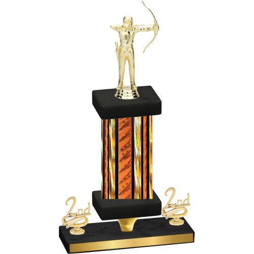 Premium Single Orange Glacier Second Place Archery Trophy