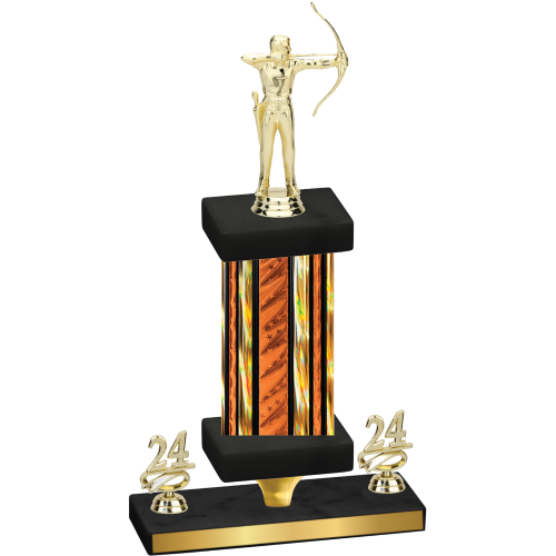 Premium Single Orange Glacier Year Archery Trophy