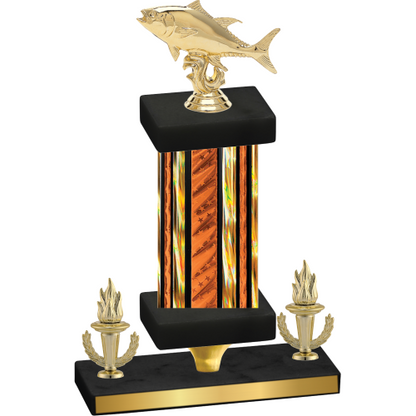 Premium Single Orange Glacier Victory Fishing Trophy