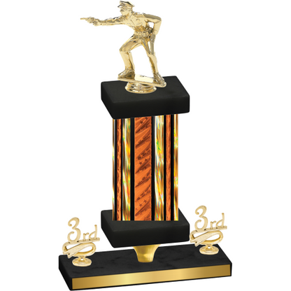 Premium Single Orange Glacier Third Place Shooter Trophy