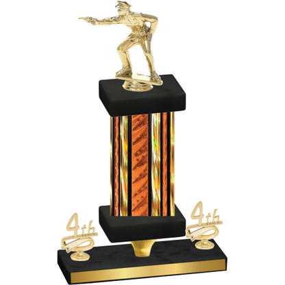 Premium Single Orange Glacier Fourth Place Shooter Trophy