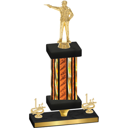 Premium Single Orange Glacier First Place Shooter Trophy