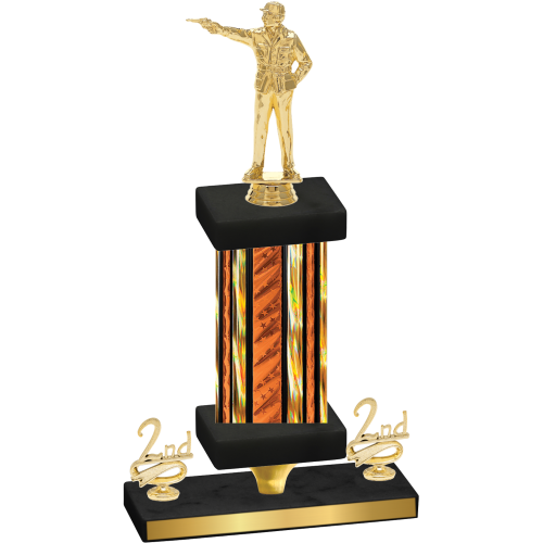 Premium Single Orange Glacier Second Place Shooter Trophy