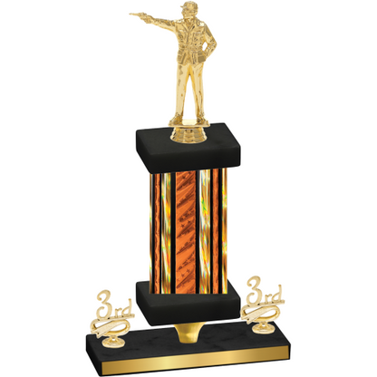 Premium Single Orange Glacier Third Place Shooter Trophy