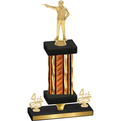 Premium Single Orange Glacier Fourth Place Shooter Trophy