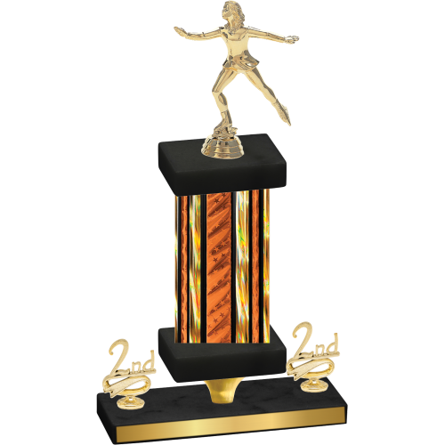 Premium Single Orange Glacier Second Place Skater Trophy