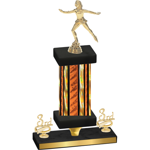 Premium Single Orange Glacier Third Place Skater Trophy