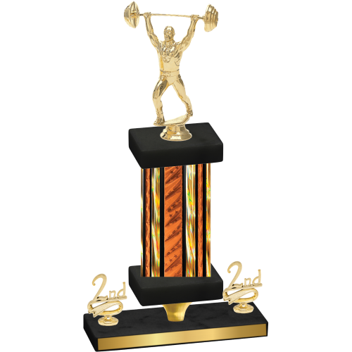 Premium Single Orange Glacier Second Place Weights Trophy