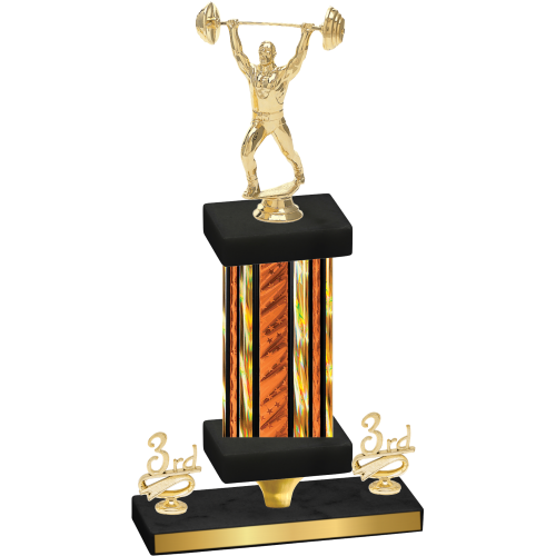 Premium Single Orange Glacier Third Place Weights Trophy